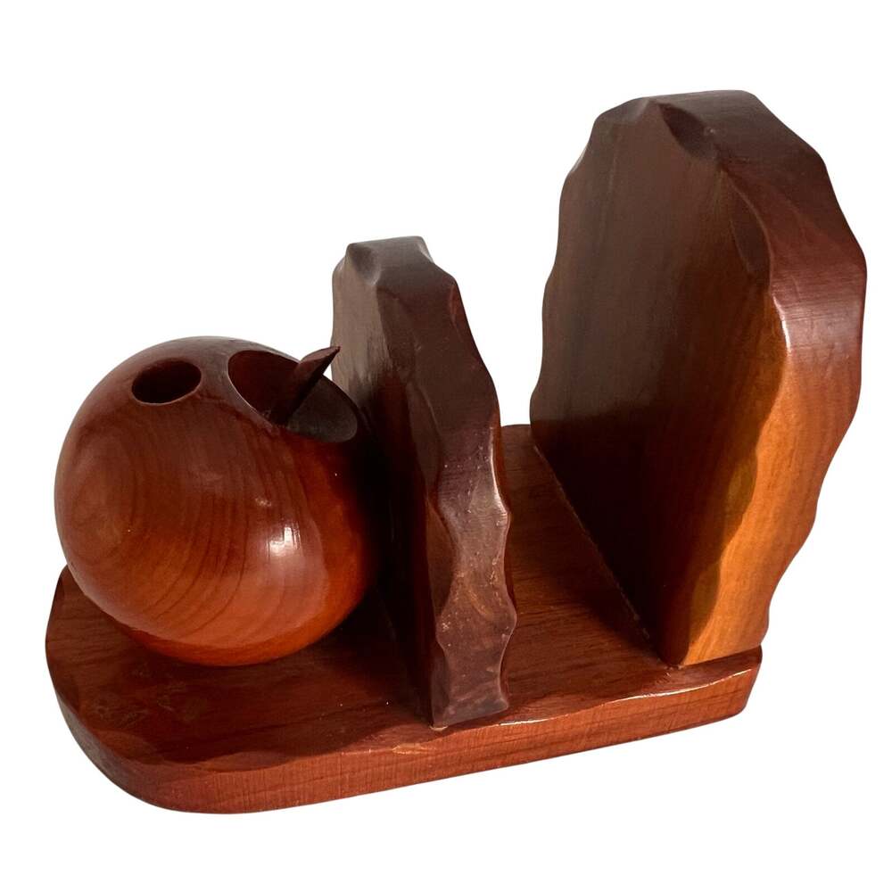 Wood Desk Organizer Apple Pencil Holder Bookend Office